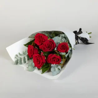 Six Red Rose Bouquet